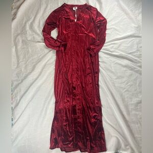 Vicky and Lucas Red Velvet Maxi Dress